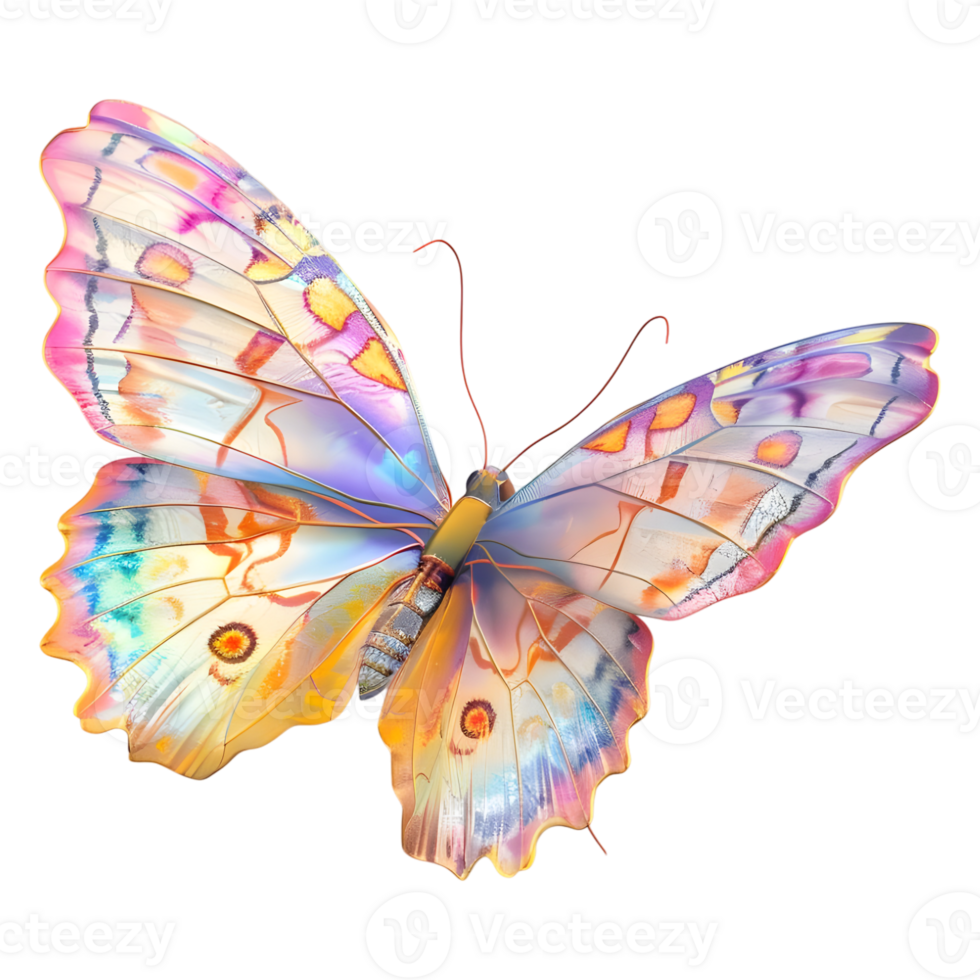 AI generated 3D Rendering of a Flying Butterfly on Transparent Background - Ai Generated png