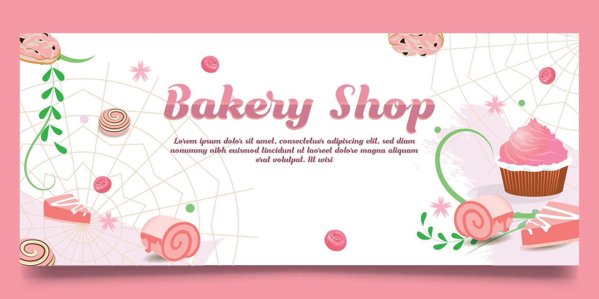 Bakery shop banner design and food shop banner vector