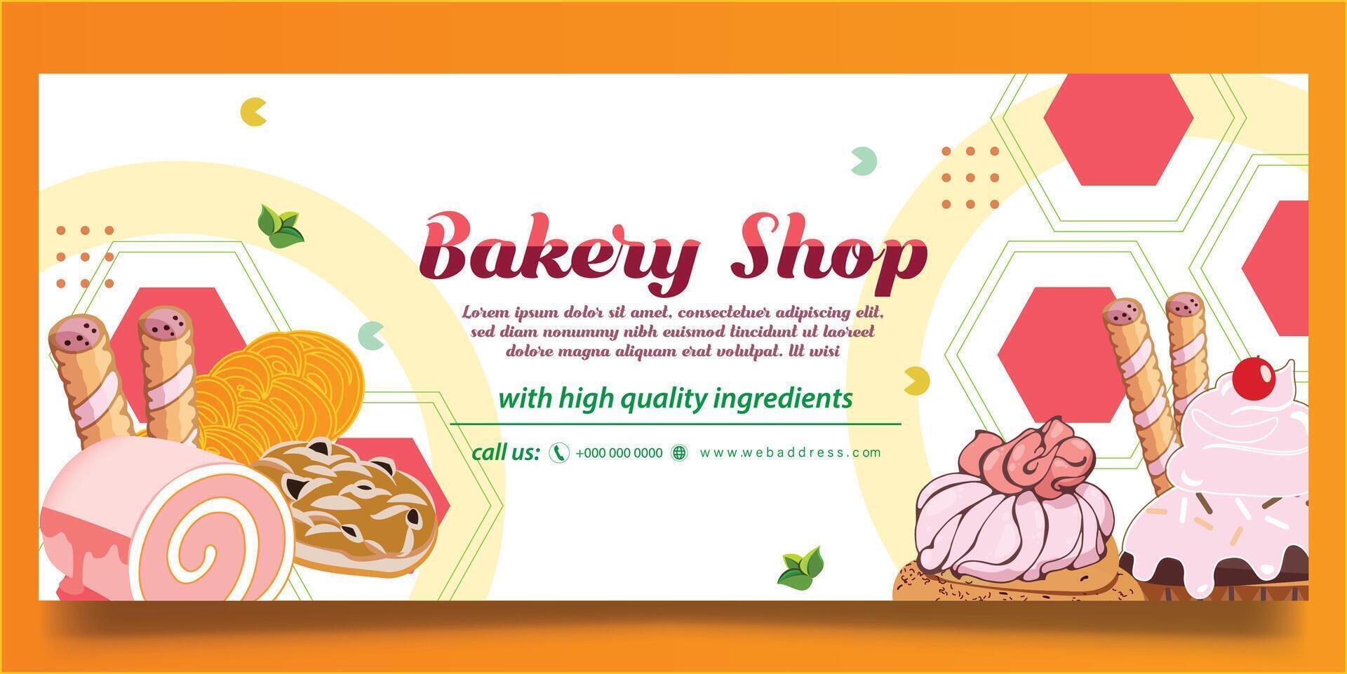 Bakery shop banner design and food shop banner vector