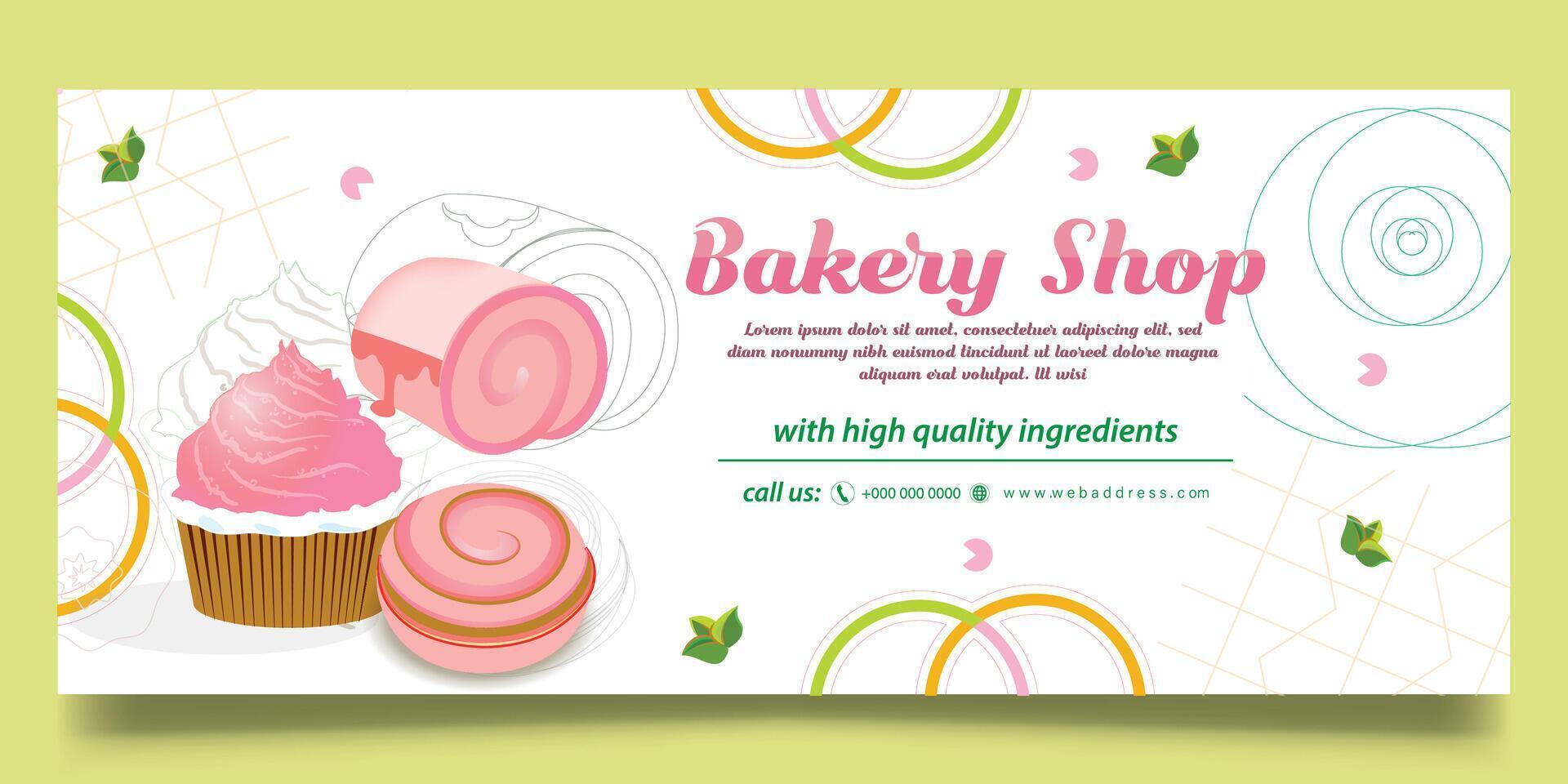 Bakery shop banner design and food shop banner vector