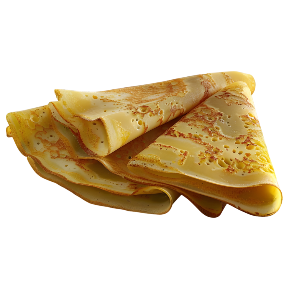 AI generated 3D Rendering of a Omelet Egg in a Plate on Transparent Background - Ai Generated png