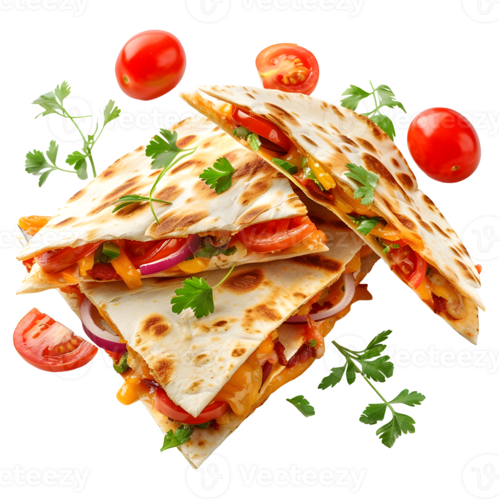 AI generated 3D Rendering of a Stack of Quesadillas on Transparent Background - Ai Generated png
