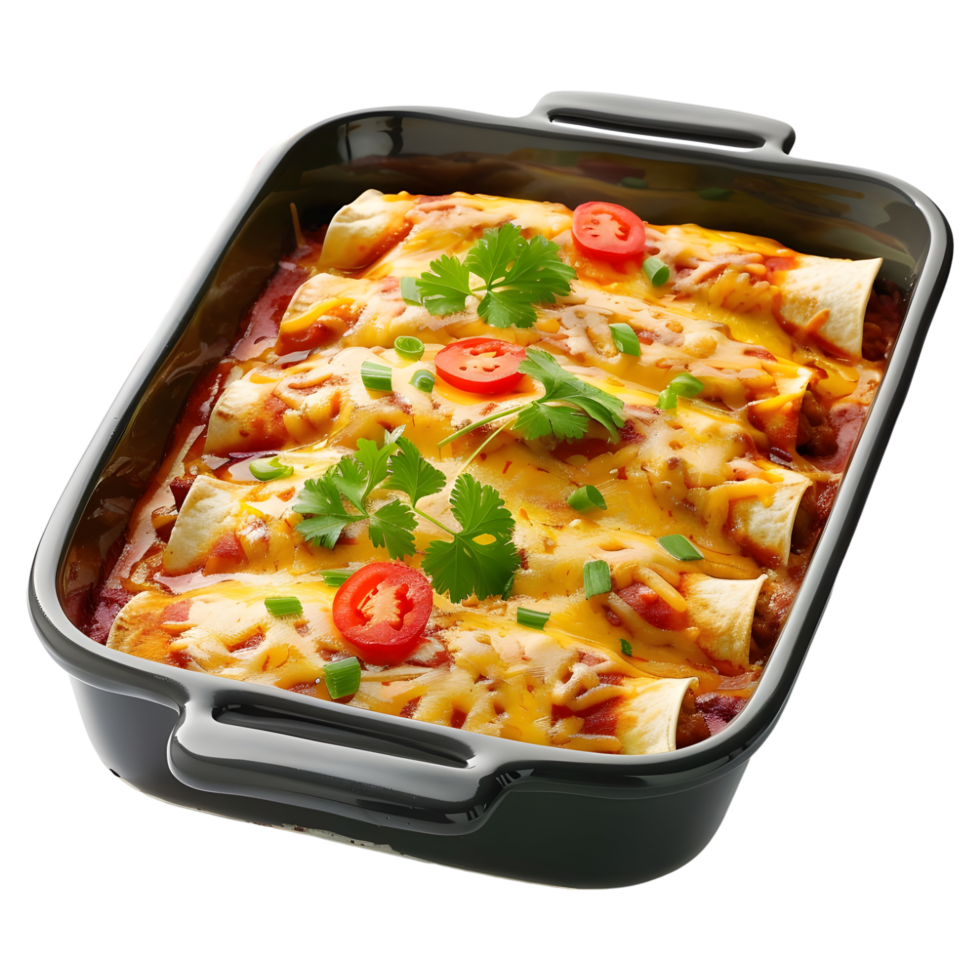 AI generated 3D Rendering of a Mexican enchilada on Transparent Background - Ai Generated png