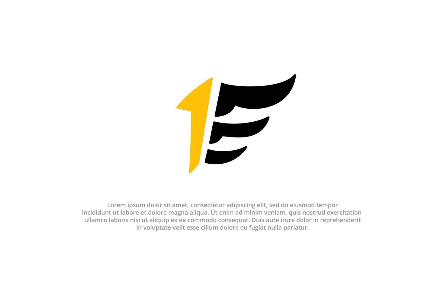 logo 1 letter e wing vector