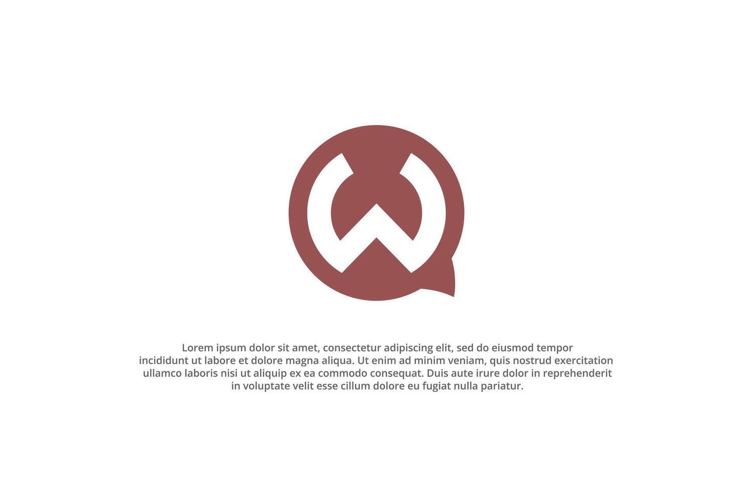 letter w and chat icon modern logo vector