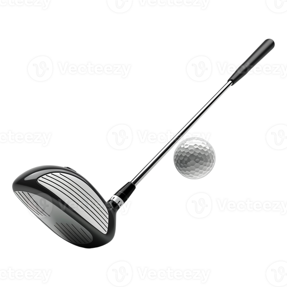AI generated 3D Rendering of a Golf Ball and Bat on Transparent Background - Ai Generated png