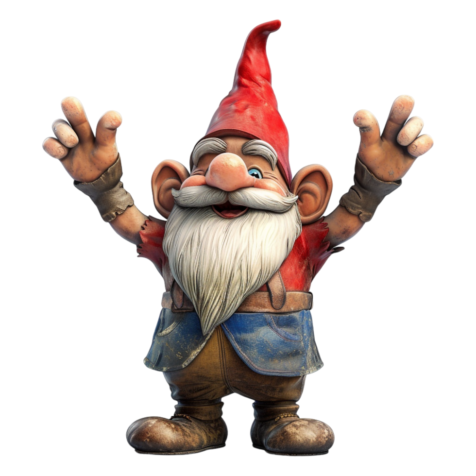 AI generated 3D Rendering of a Santa Cartoon Gnome on Transparent Background - Ai Generated png