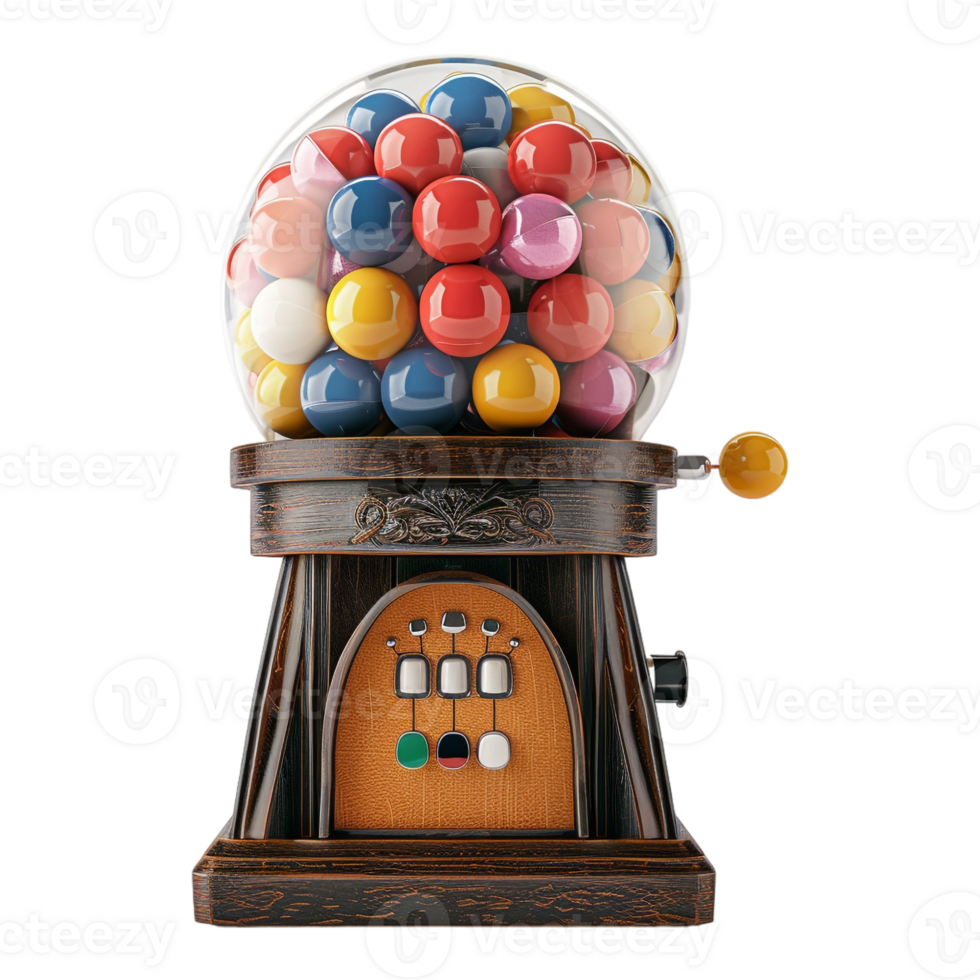 AI generated 3D Rendering of a Candy or Bubblegum Machine on Transparent Background - Ai Generated png