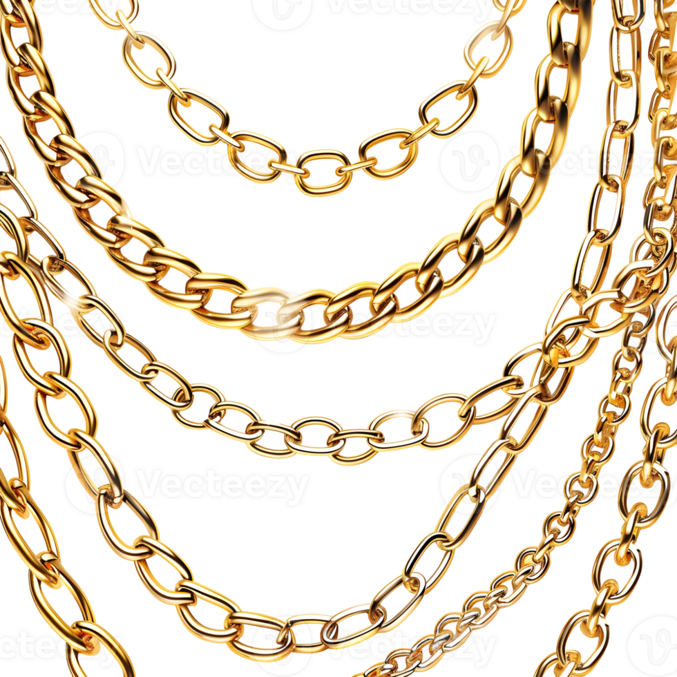 AI generated Premium Gold Chain on Transparent background - Ai Generated png