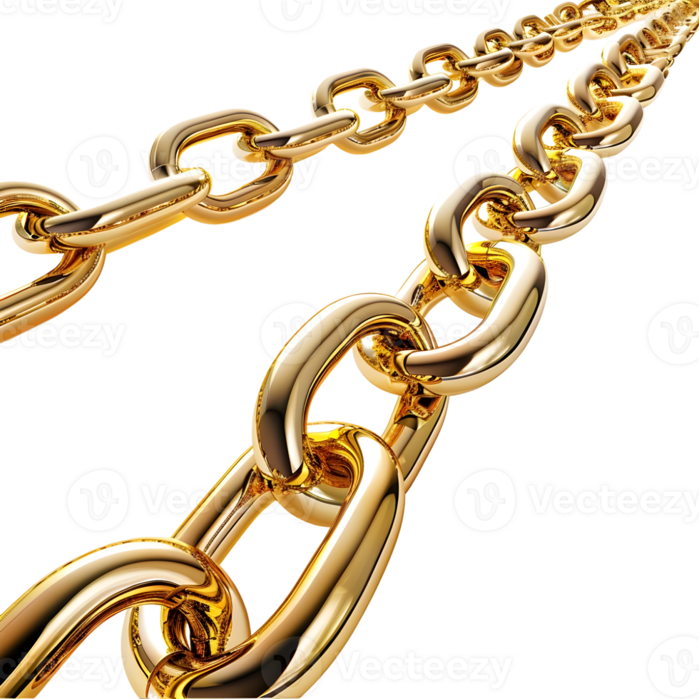 AI generated Premium Gold Chain on Transparent background - Ai Generated png