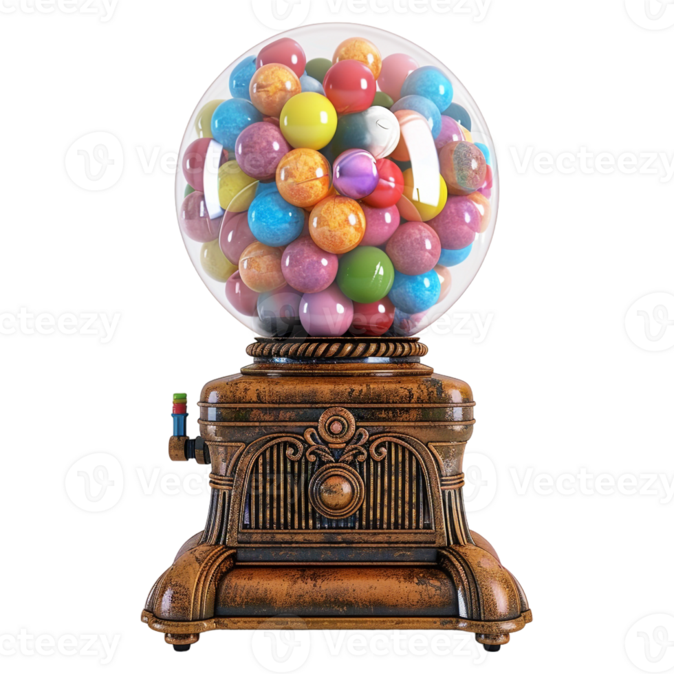 AI generated 3D Rendering of a Candy or Bubblegum Machine on Transparent Background - Ai Generated png