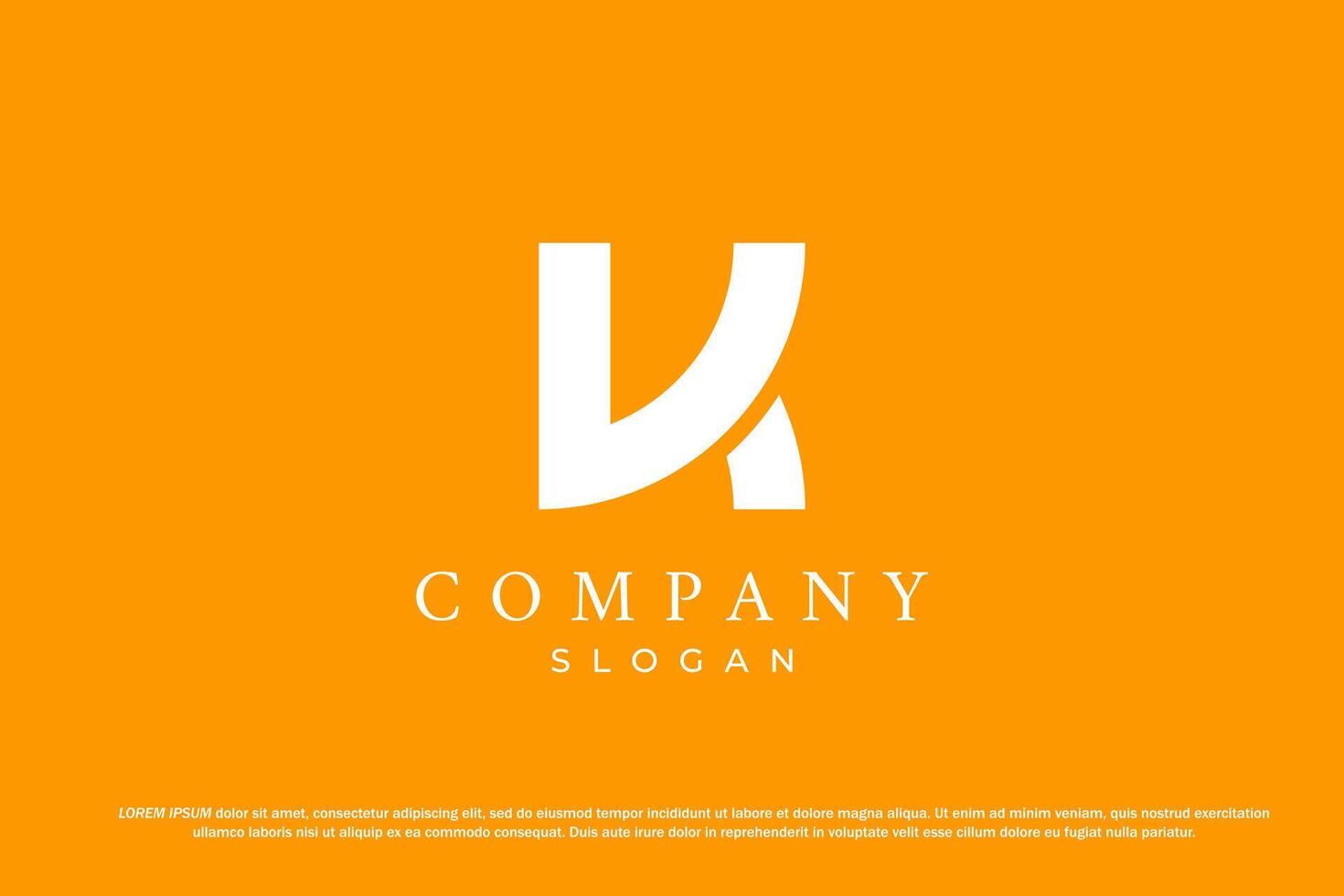 abstract letter k monogram orange logo business vector
