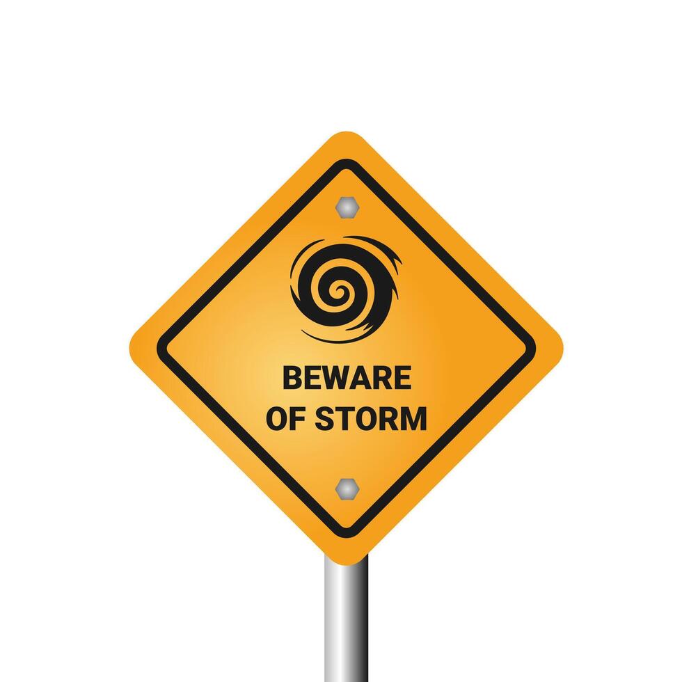 storm warning sign board design vector