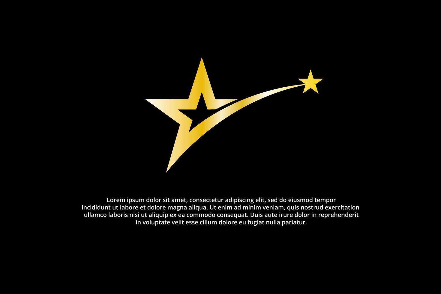 modern gold stars and shooting stars logo vector
