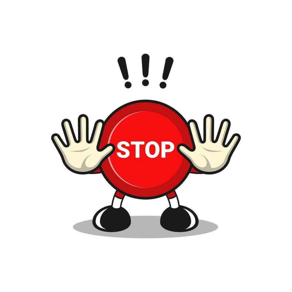 illustration of stop sign character design vector