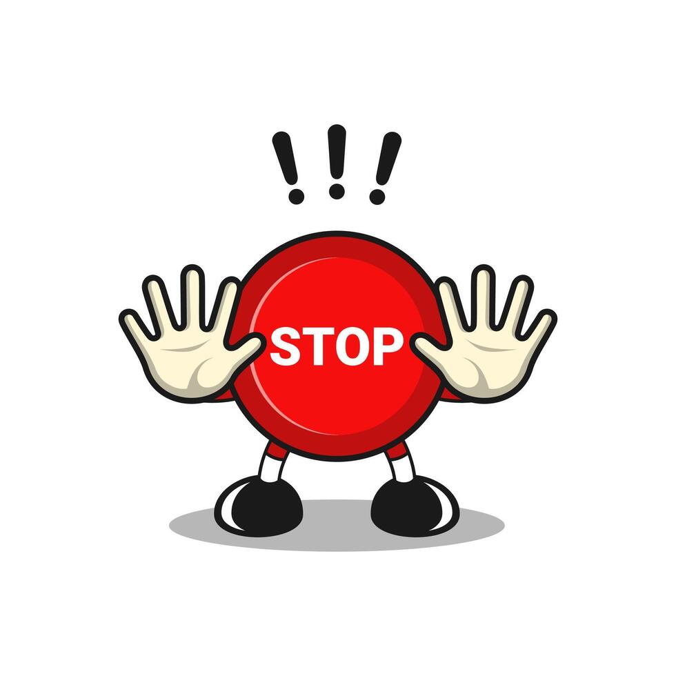 illustration of stop sign character design vector