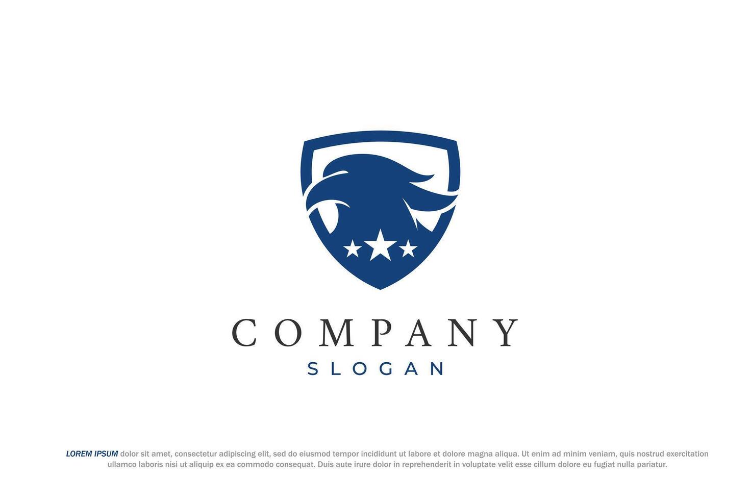 Eagle and starry shield logo vector