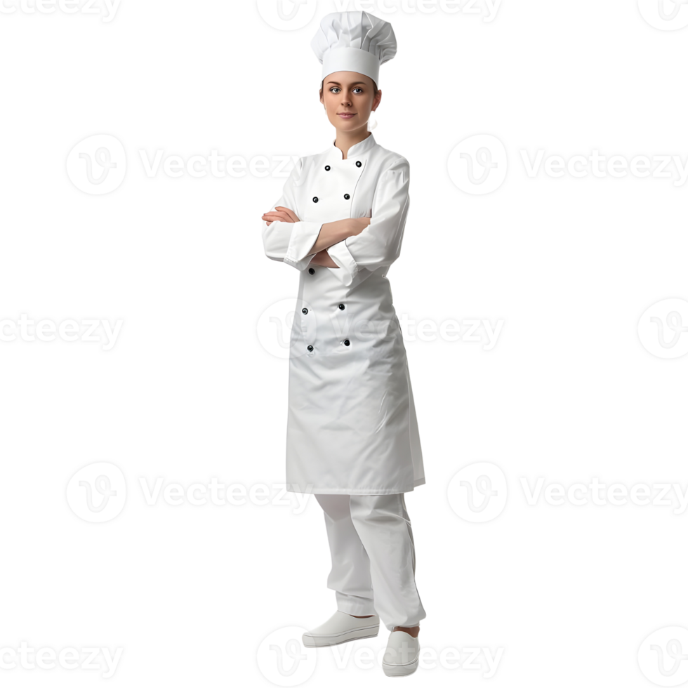 AI generated Female or Woman Chef Standing on Transparent background - Ai Generated png