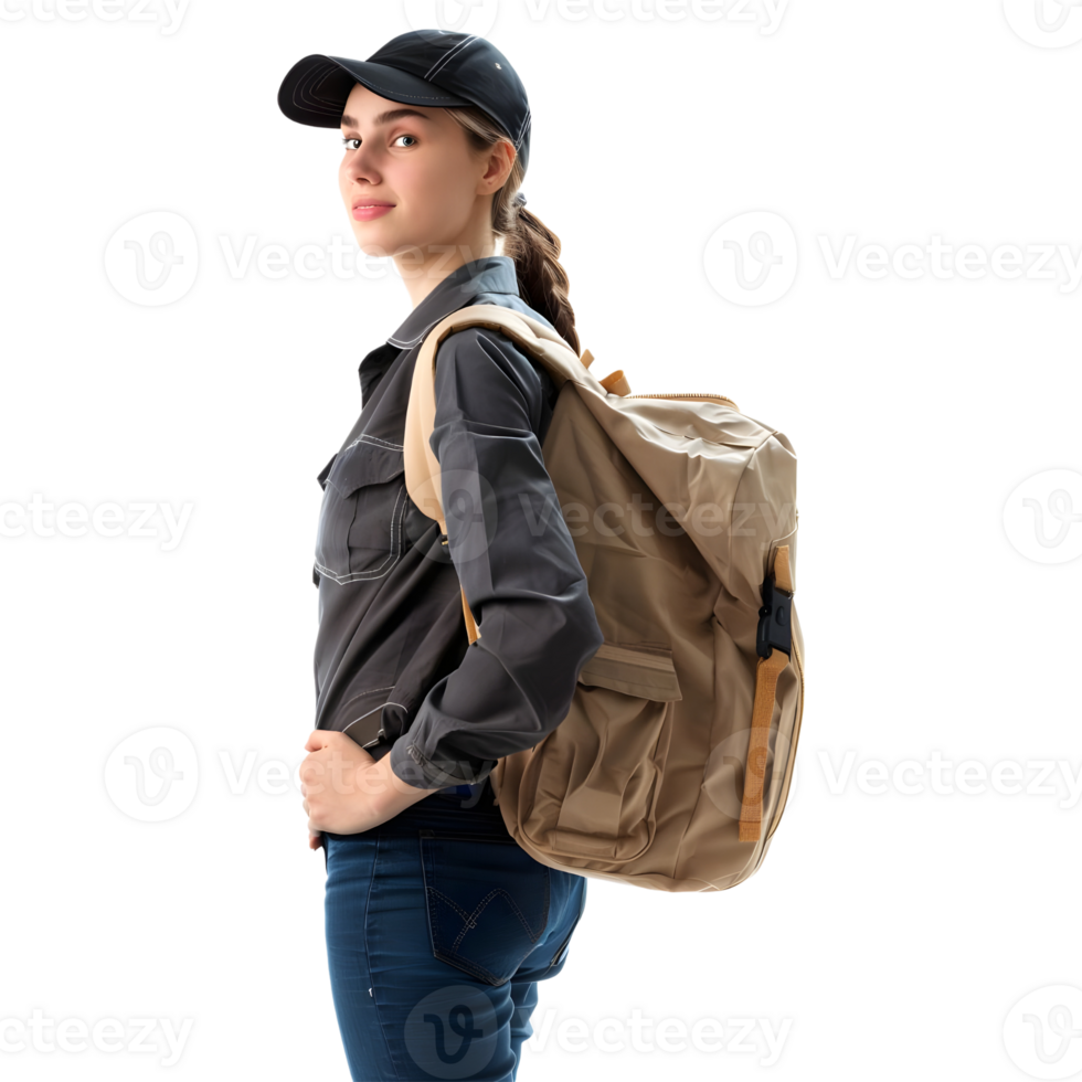 AI generated Delivery Girl or Woman on Transparent background - Ai Generated png