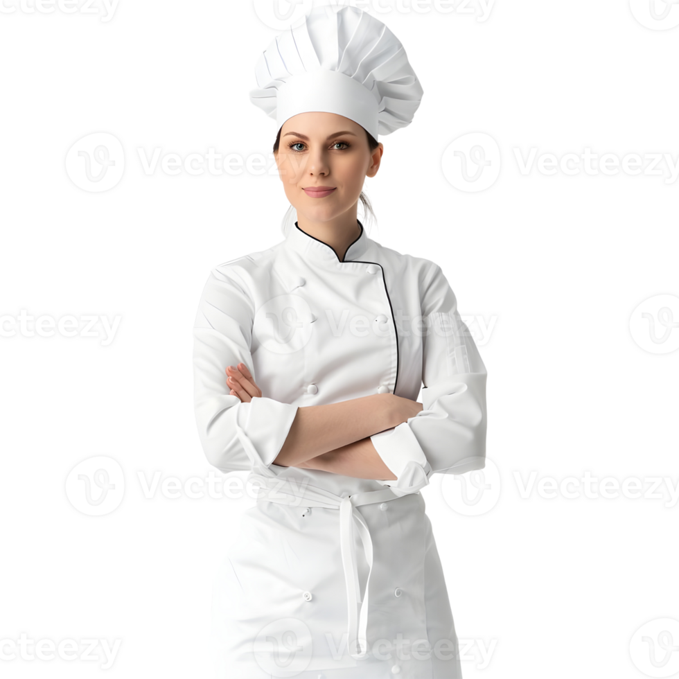 AI generated Female or Woman Chef Standing on Transparent background - Ai Generated png