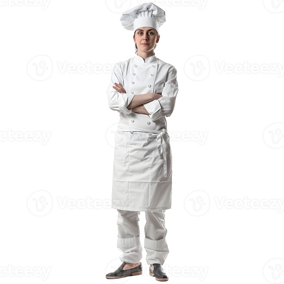 AI generated Female or Woman Chef Standing on Transparent background - Ai Generated png