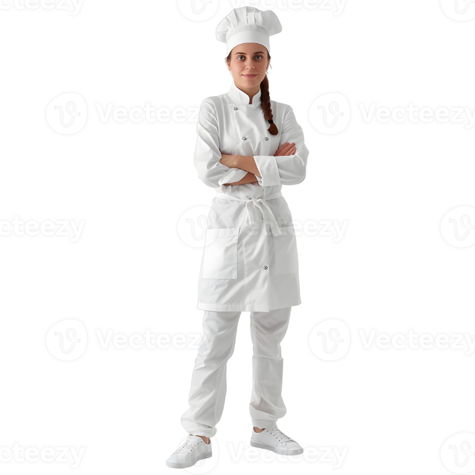 AI generated Female or Woman Chef Standing on Transparent background - Ai Generated png