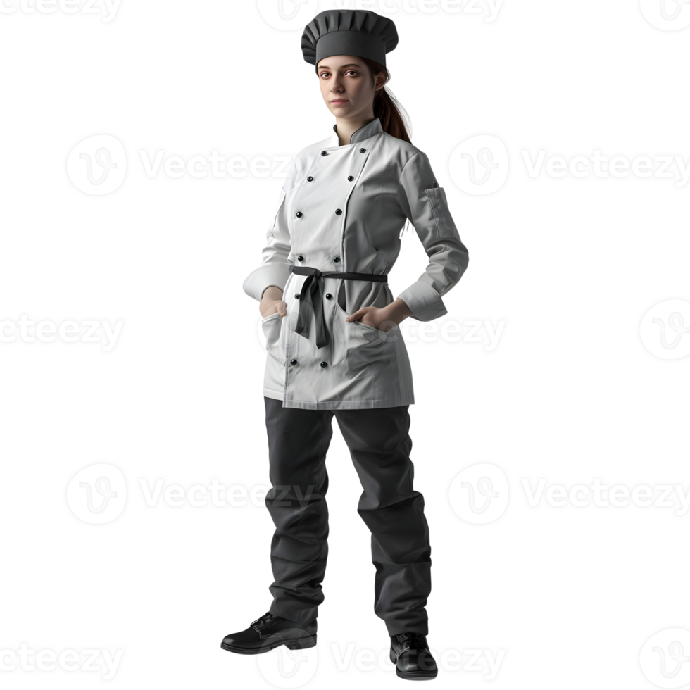 AI generated Female or Woman Chef Standing on Transparent background - Ai Generated png