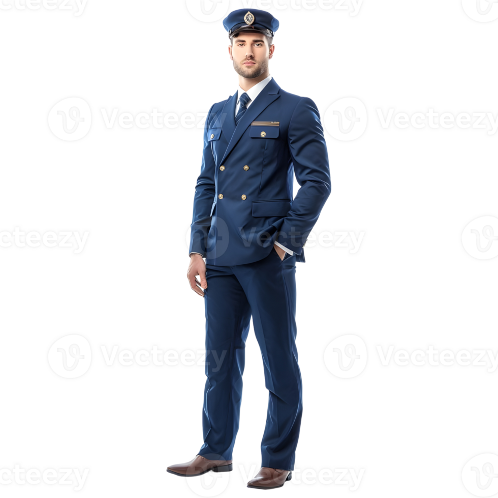 AI generated Male Air Host or Stewardess on Transparent background - Ai Generated png