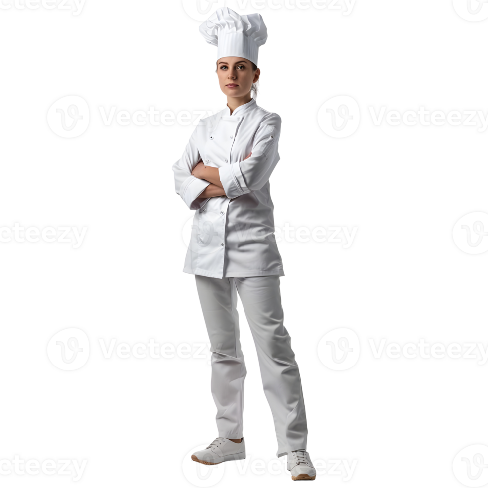 AI generated Female or Woman Chef Standing on Transparent background - Ai Generated png