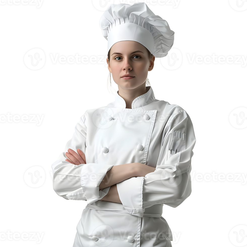 AI generated Female or Woman Chef Standing on Transparent background - Ai Generated png