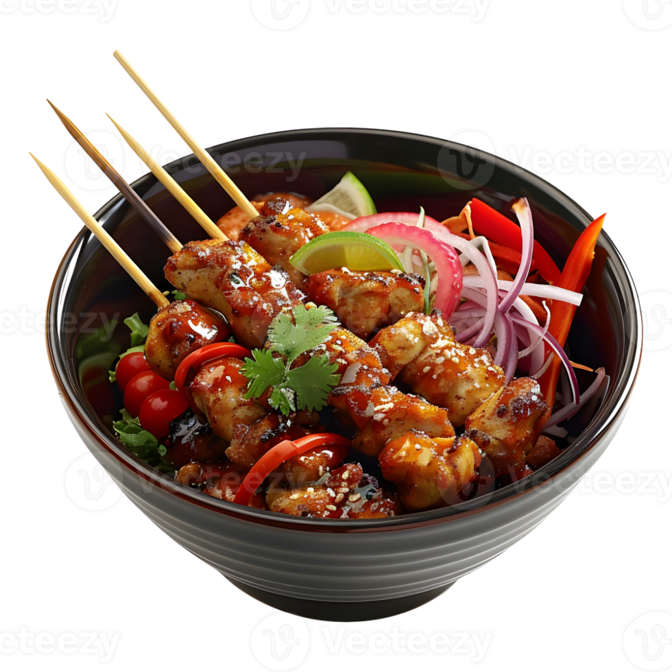 AI generated 3D Rendering of a Thai Street Eat in a Bowl on Transparent Background - Ai Generated png