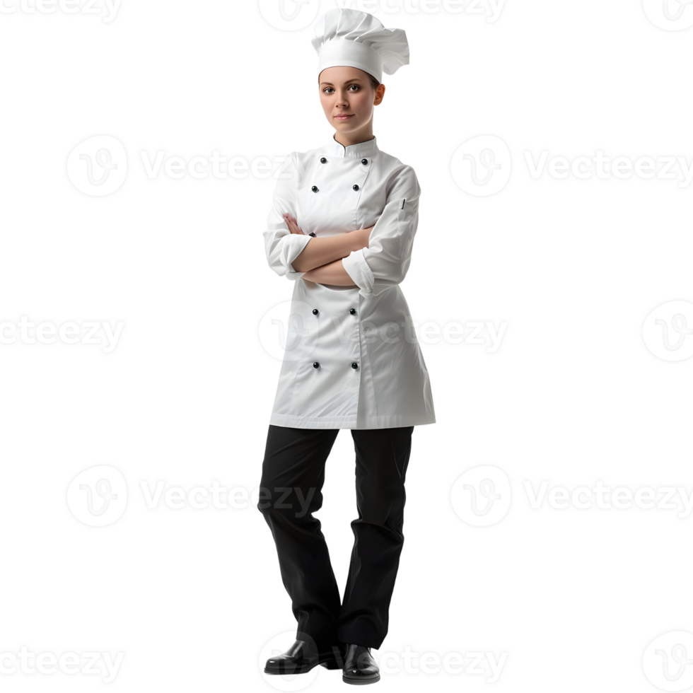 AI generated Female or Woman Chef Standing on Transparent background - Ai Generated png