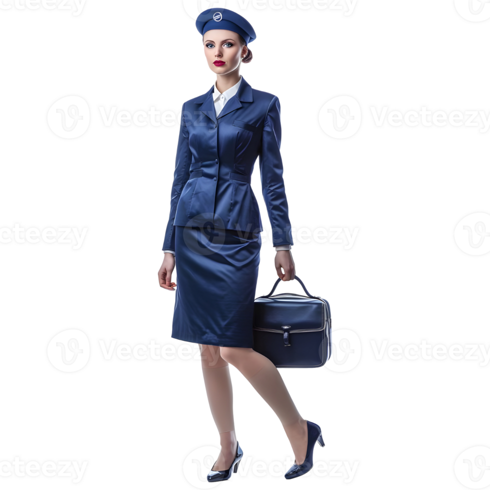 AI generated Female Airhostess or Stewardess on Transparent background - Ai Generated png