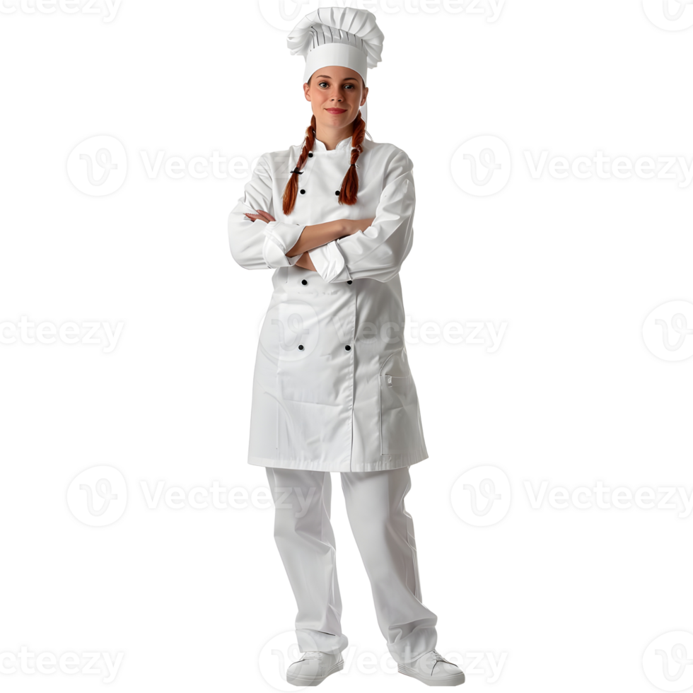 AI generated Female or Woman Chef Standing on Transparent background - Ai Generated png