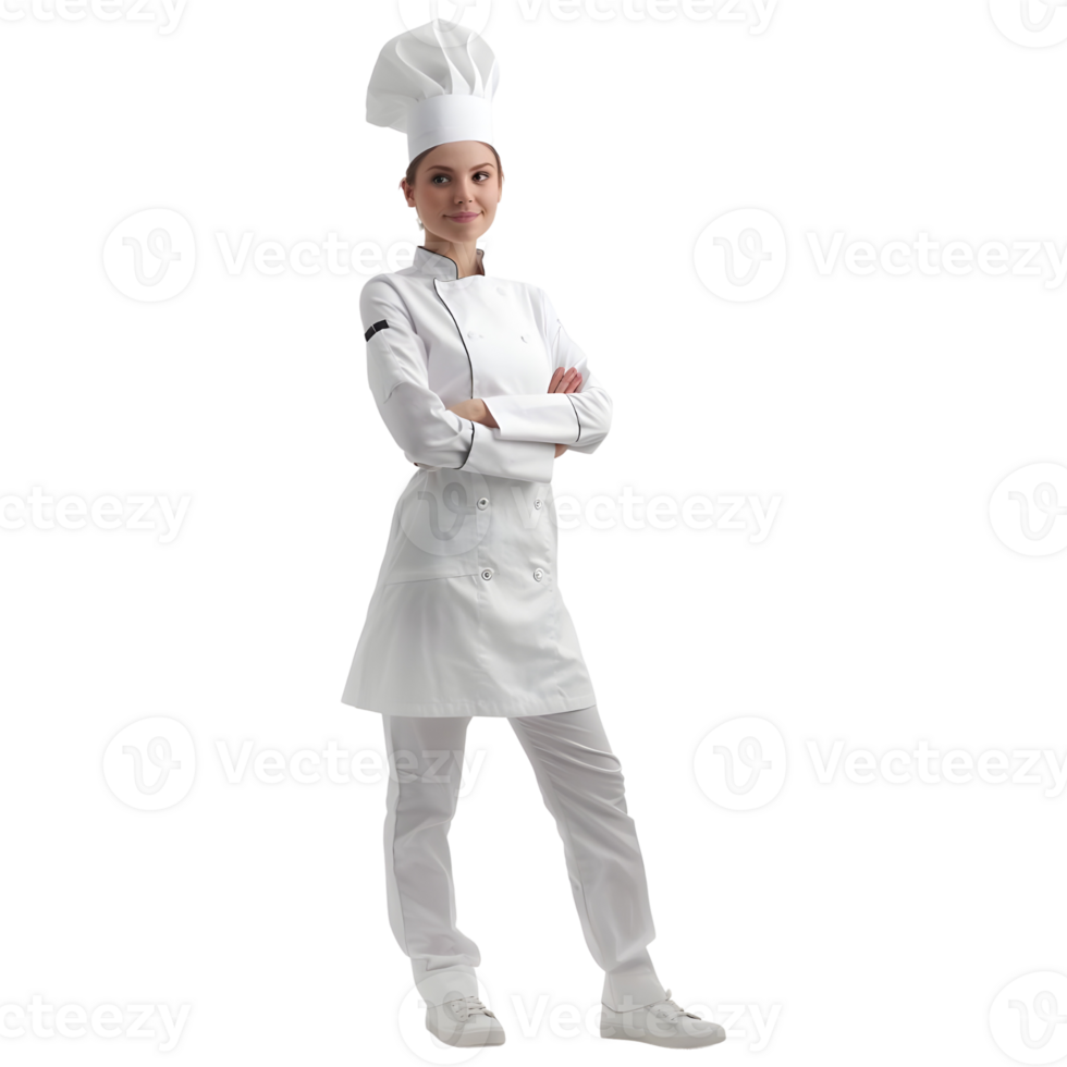AI generated Female or Woman Chef Standing on Transparent background - Ai Generated png