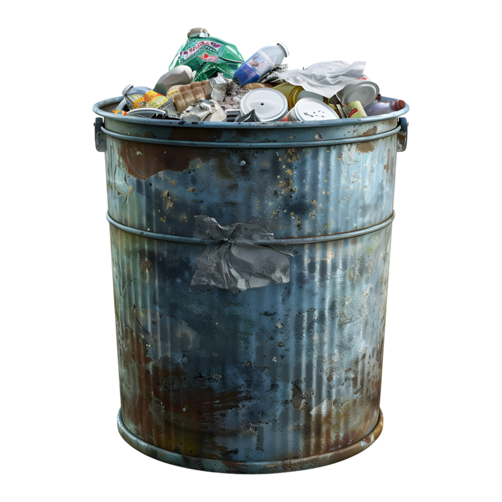 AI generated Garbage Basket Full of Garbage on Transparent background - Ai Generated png