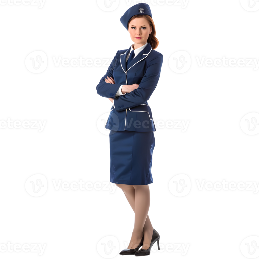 AI generated Female Airhostess or Stewardess on Transparent background - Ai Generated png