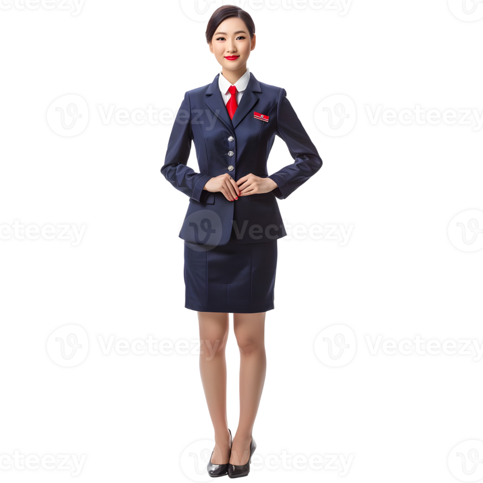 AI generated Female Airhostess or Stewardess on Transparent background - Ai Generated png