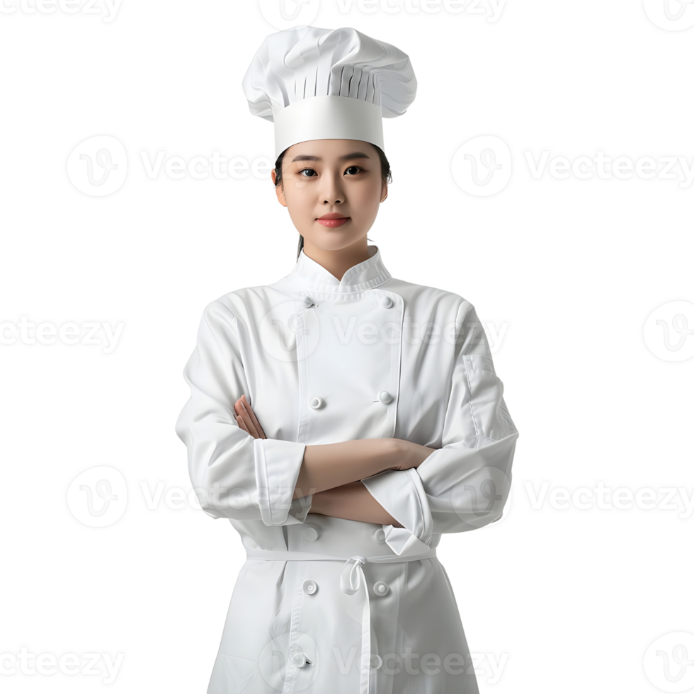 AI generated Female or Woman Chef Standing on Transparent background - Ai Generated png