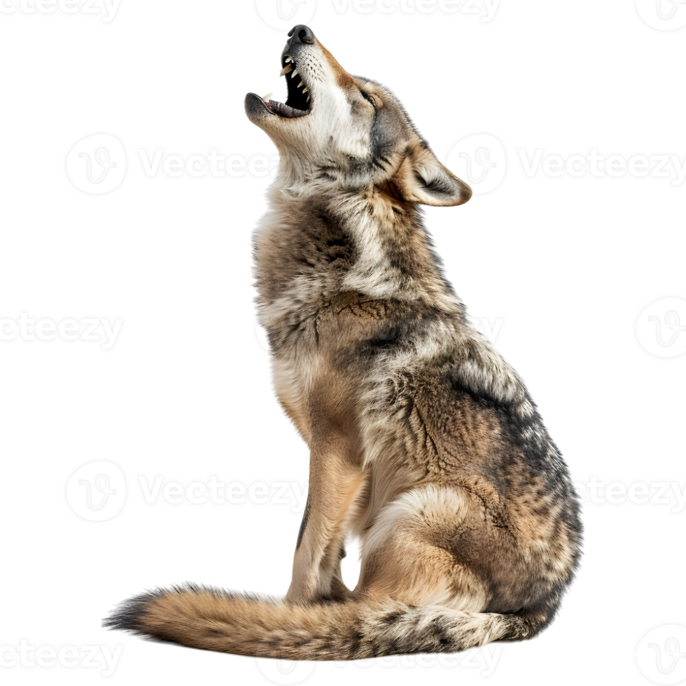 AI generated Howling Wolf on Transparent background - Ai Generated png