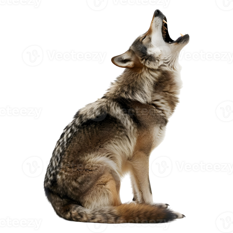 AI generated Howling Wolf on Transparent background - Ai Generated png