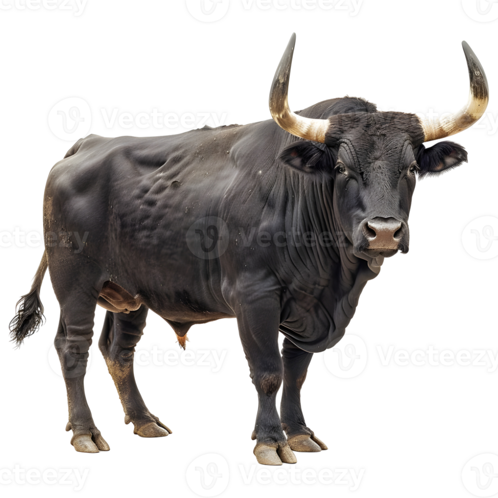 AI generated Spanish Black Bull on Transparent background - Ai Generated png