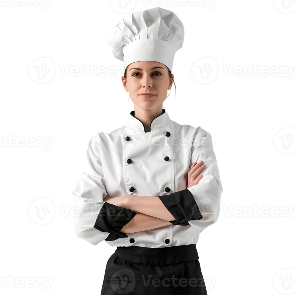 AI generated Female or Woman Chef Standing on Transparent background - Ai Generated png