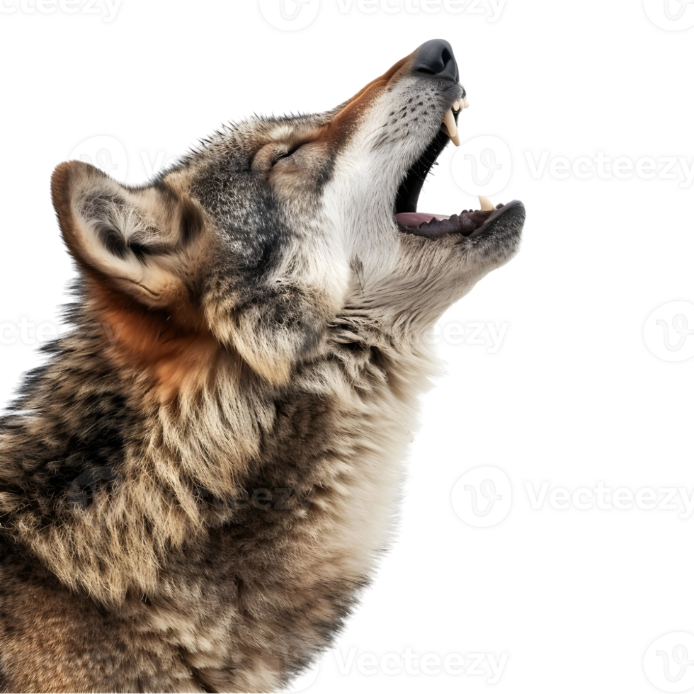 AI generated Howling Wolf on Transparent background - Ai Generated png