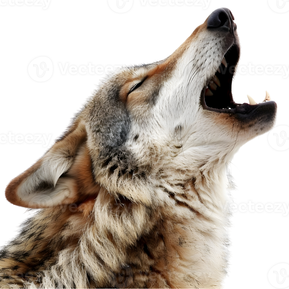 AI generated Howling Wolf on Transparent background - Ai Generated png