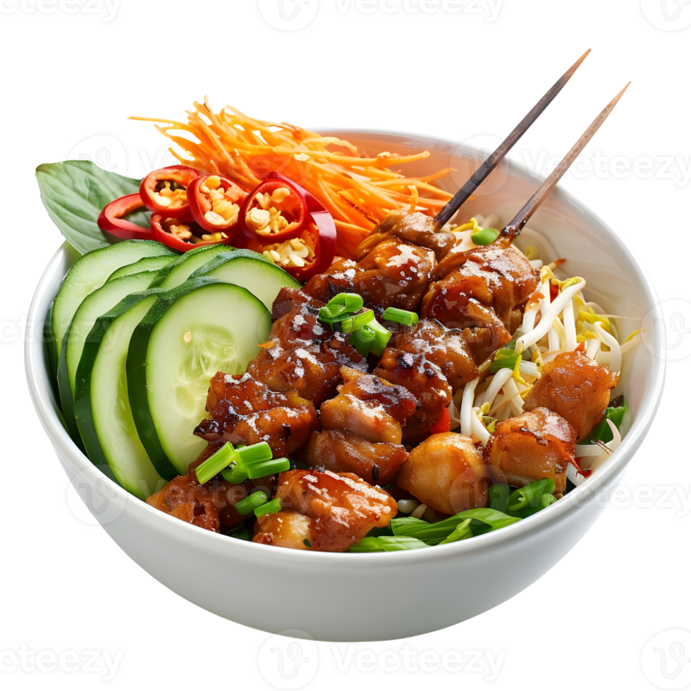 AI generated 3D Rendering of a Thai Street Eat in a Bowl on Transparent Background - Ai Generated png