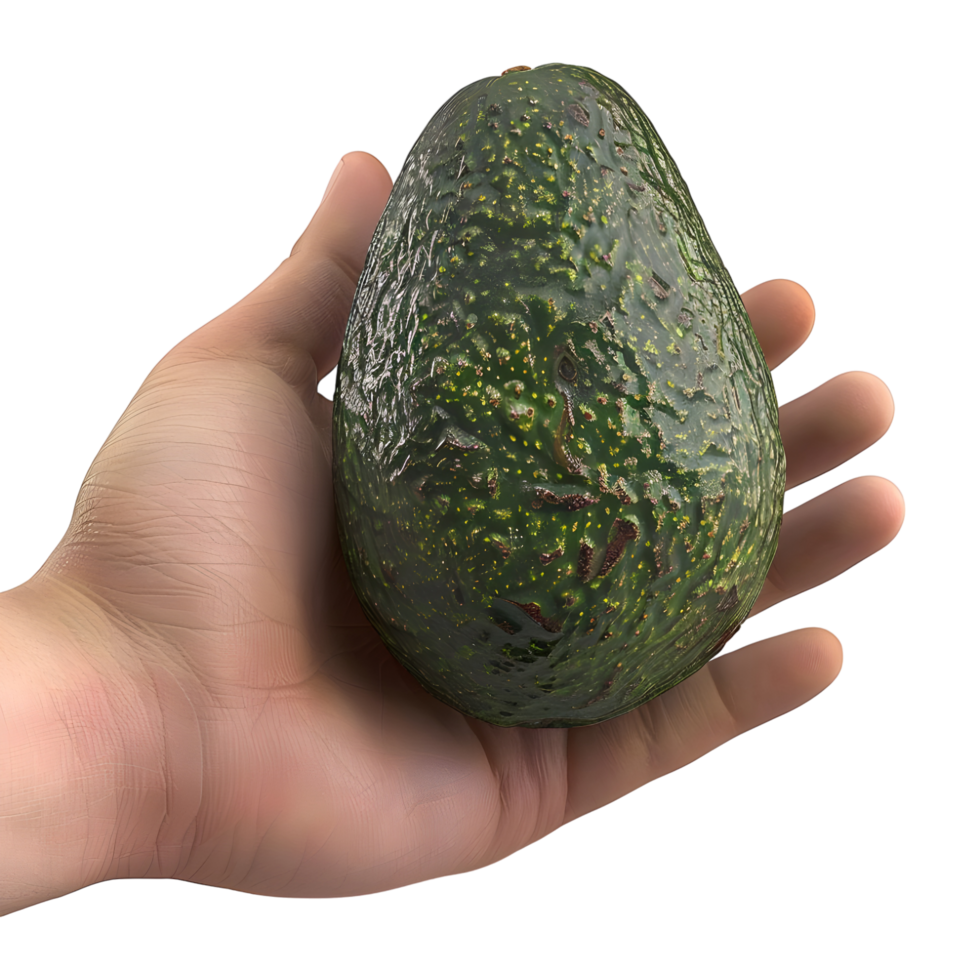 AI generated Avocado in Hand on Transparent background - Ai Generated png