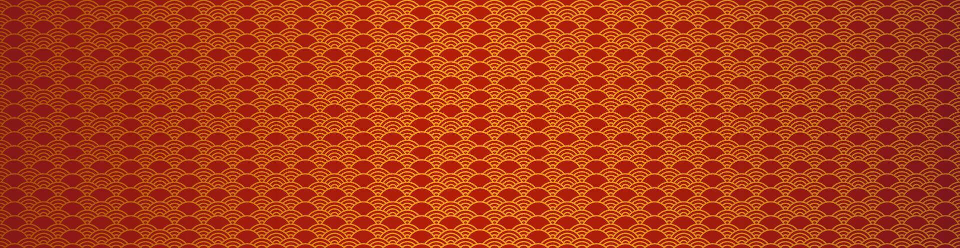Pattern chinese seamless oriental vintage chins asia gold and red background. vector