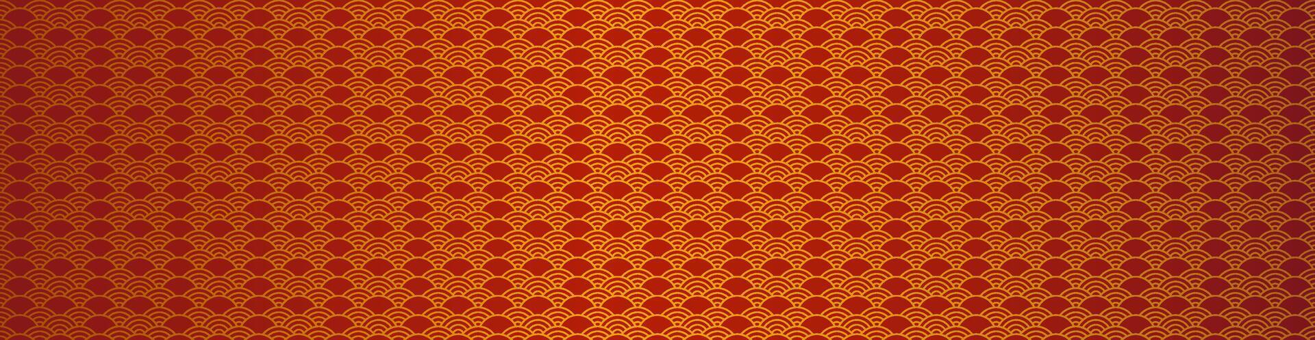 Pattern chinese seamless oriental vintage chins asia gold and red background. vector