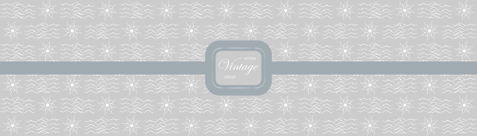 Pattern vintage seamless luxury white oriental in grey background. vector
